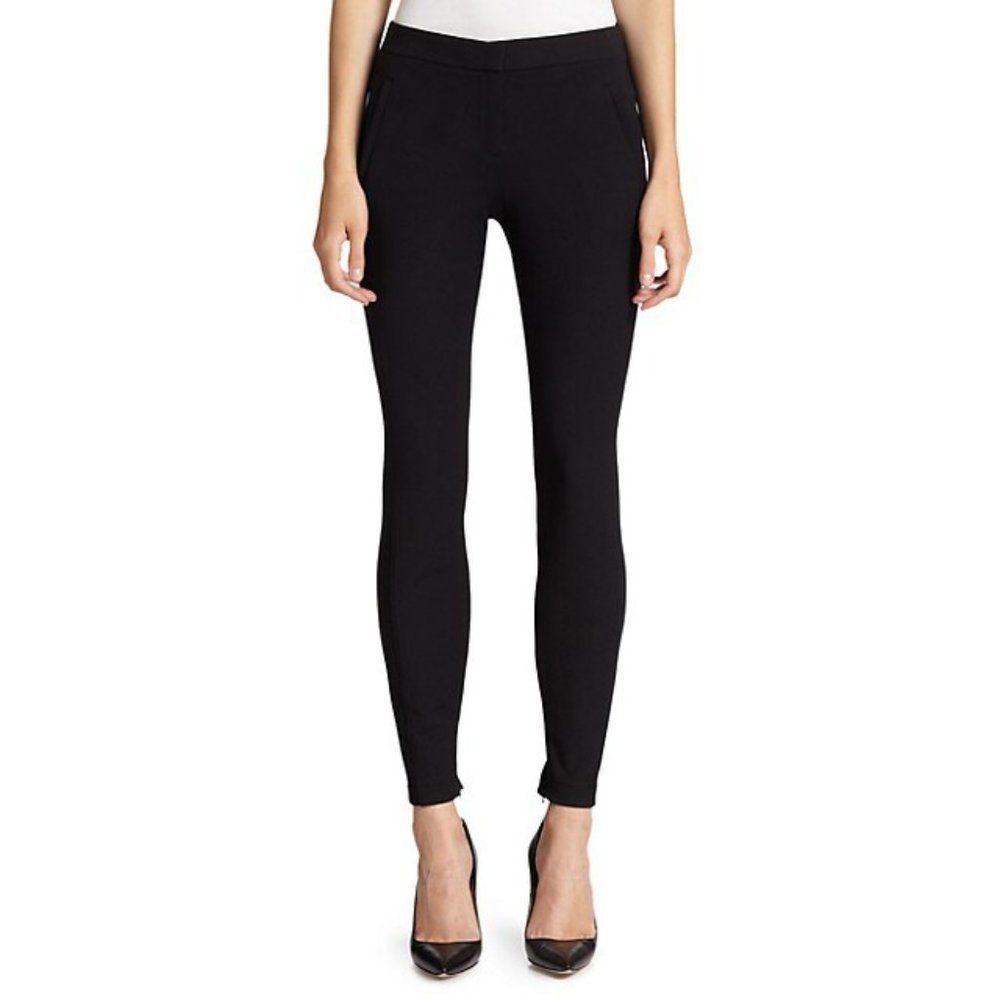 Theory Venlynn Neo Twill Black Skinny Pants with Zip Ankles
